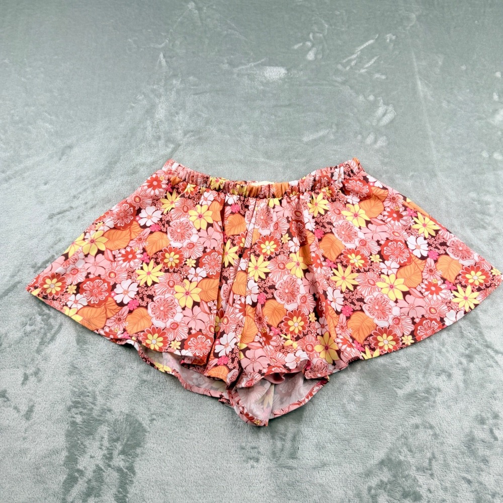 Altar'd State Floral Skort Women's Small Pink Orange Flower‎ Power Flowy Mini
